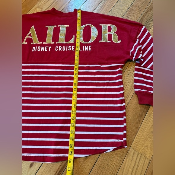 Disney Cruise Line Spirit Jersey Red White Glitter Sailor Striped Sz L NWT FLAW - Picture 11 of 14